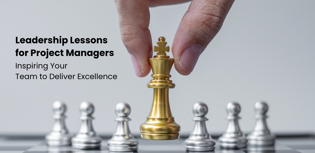 A hand placing a golden king chess piece among silver pawns, symbolizing leadership in project management.